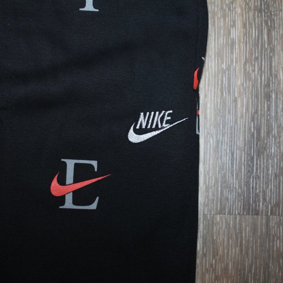 NWT NIKE MEN'S ALL OVER PRINT LOGO JOGGER‎ SWEATPANTS BLACK ORANGE WHITE - Picture 6 of 9